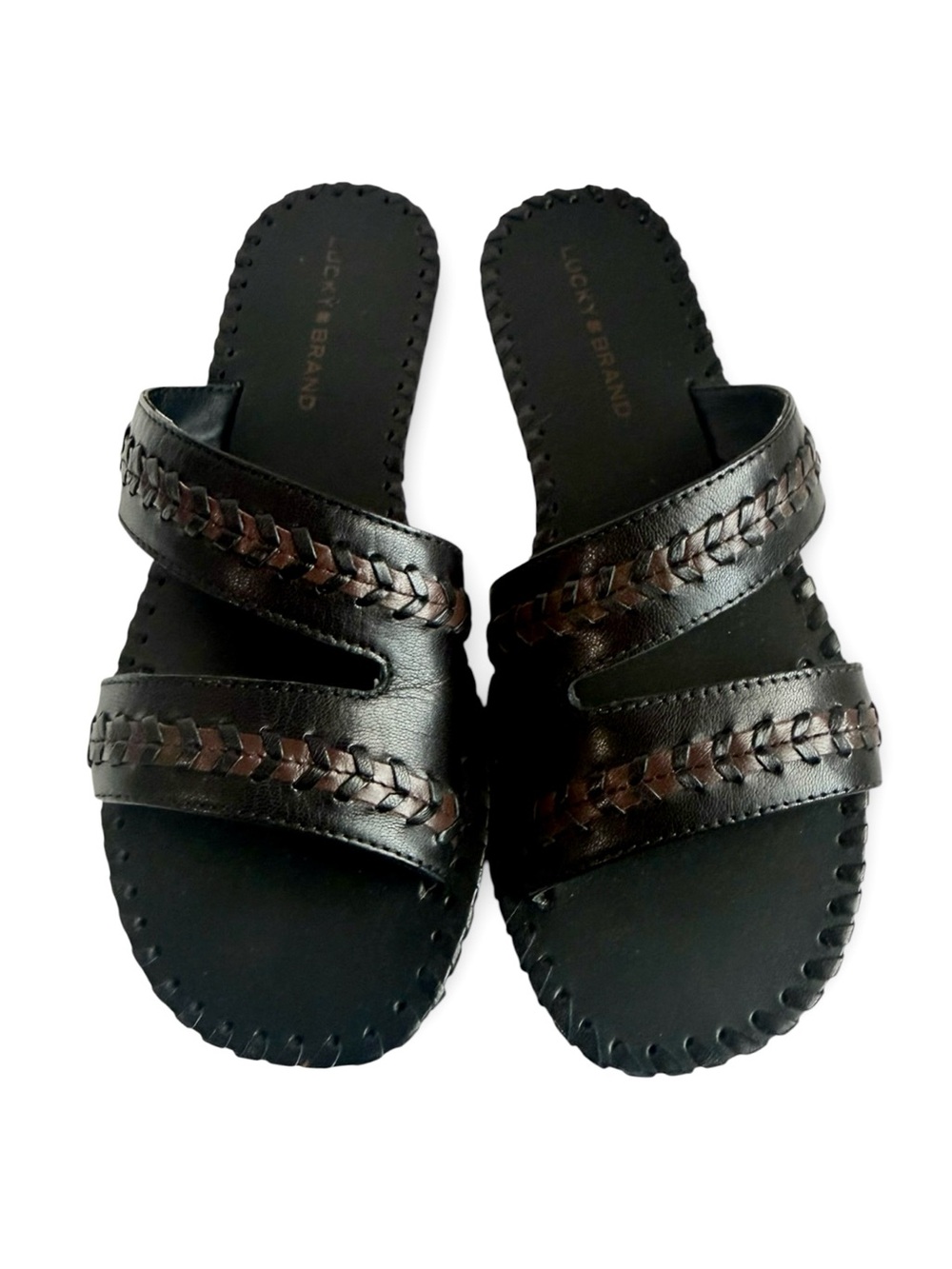 Lucky Brand Zanora Double Band Flat Sandals Sz 7